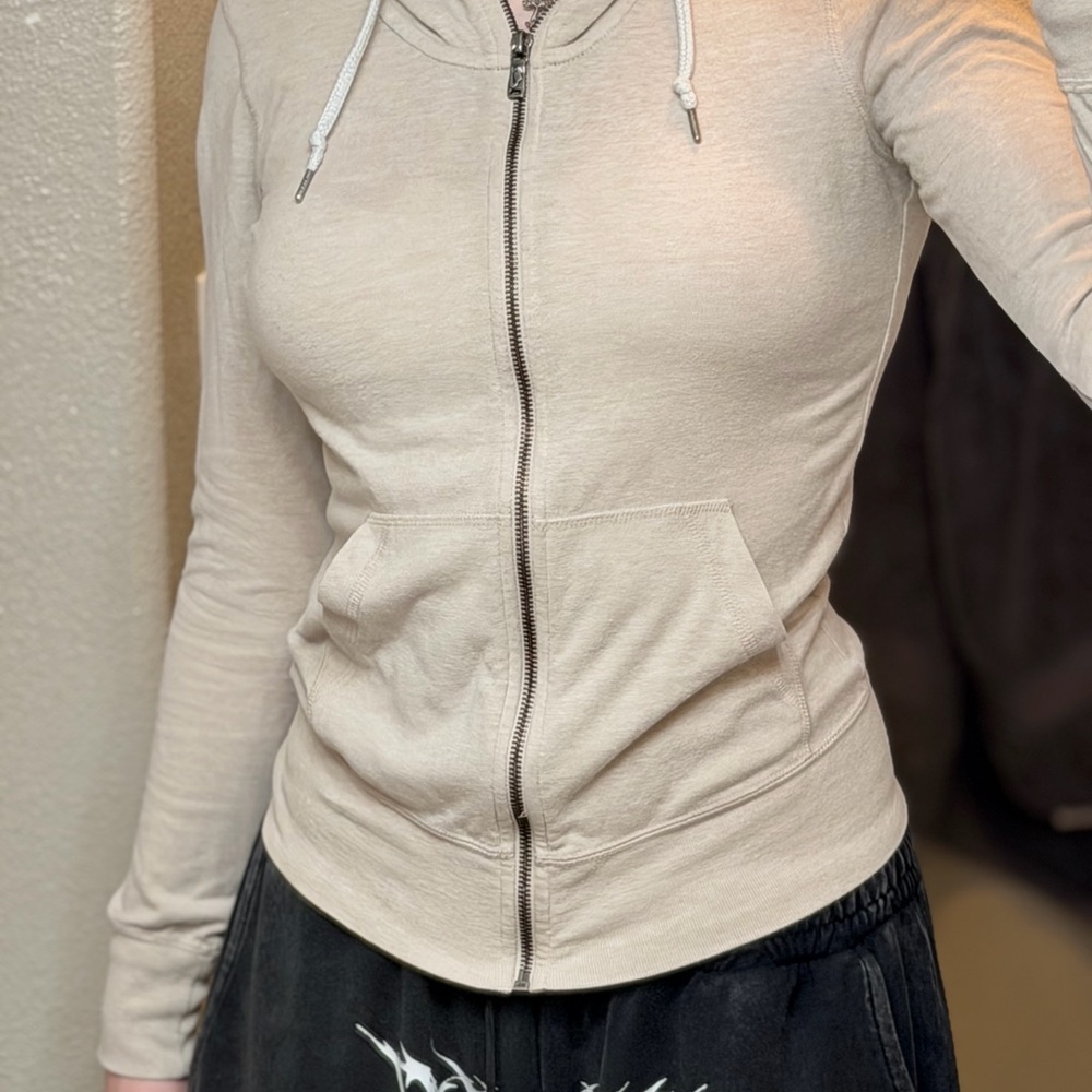 Nike Women's Beige Zip-Up Hoodie